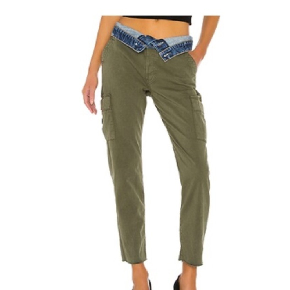 Hudson Jeans Foldover Cargo in Isolated Troop Denim Pants size 28 boho festival
